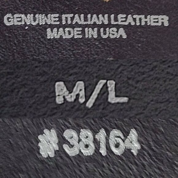 Mens Double Prong Genuine Italian Leather Brown Belt M/L 36" USA Made Silver - Picture 3 of 9